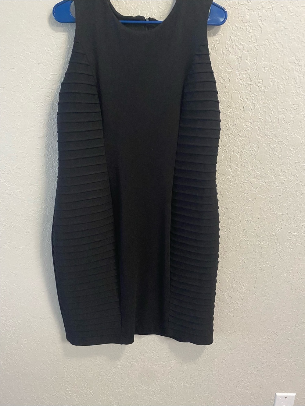 Calvin Klein Black Pencil Skirt with Pleated Side Panels